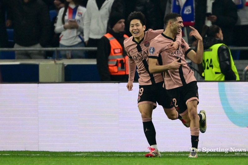 하키미의 결승골을 도운 PSG 이강인. /AFP=연합뉴스