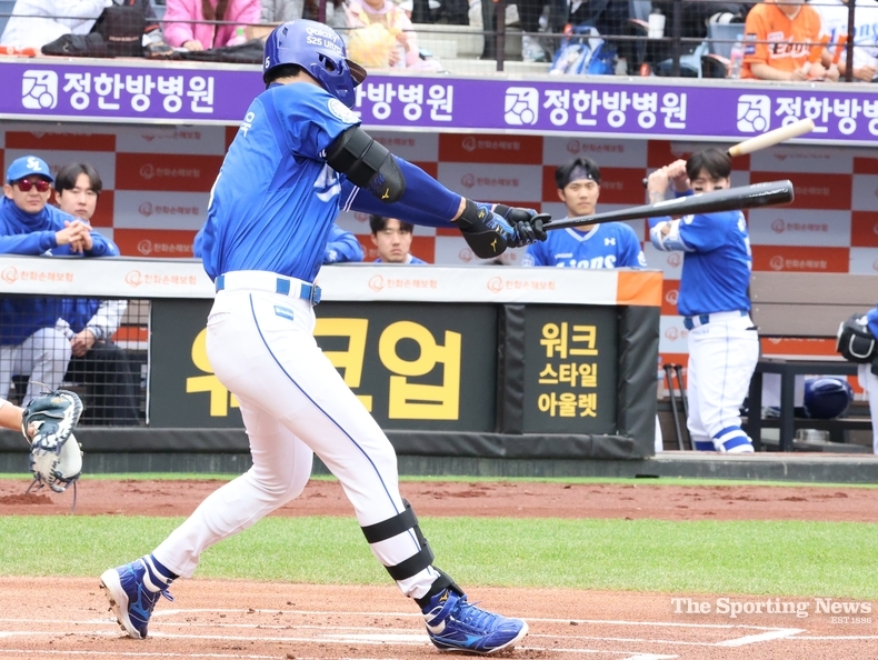 타격하는 구자욱. /사진=연합뉴스 자료사진