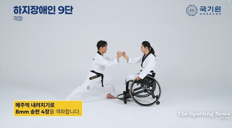 장애인태권도심사 과목 영상 화면 / 국기원 제공